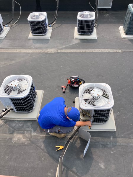 HVAC Repair being made on a condenser by GEN3 Technician. Time to Check Your Condenser internal parts.