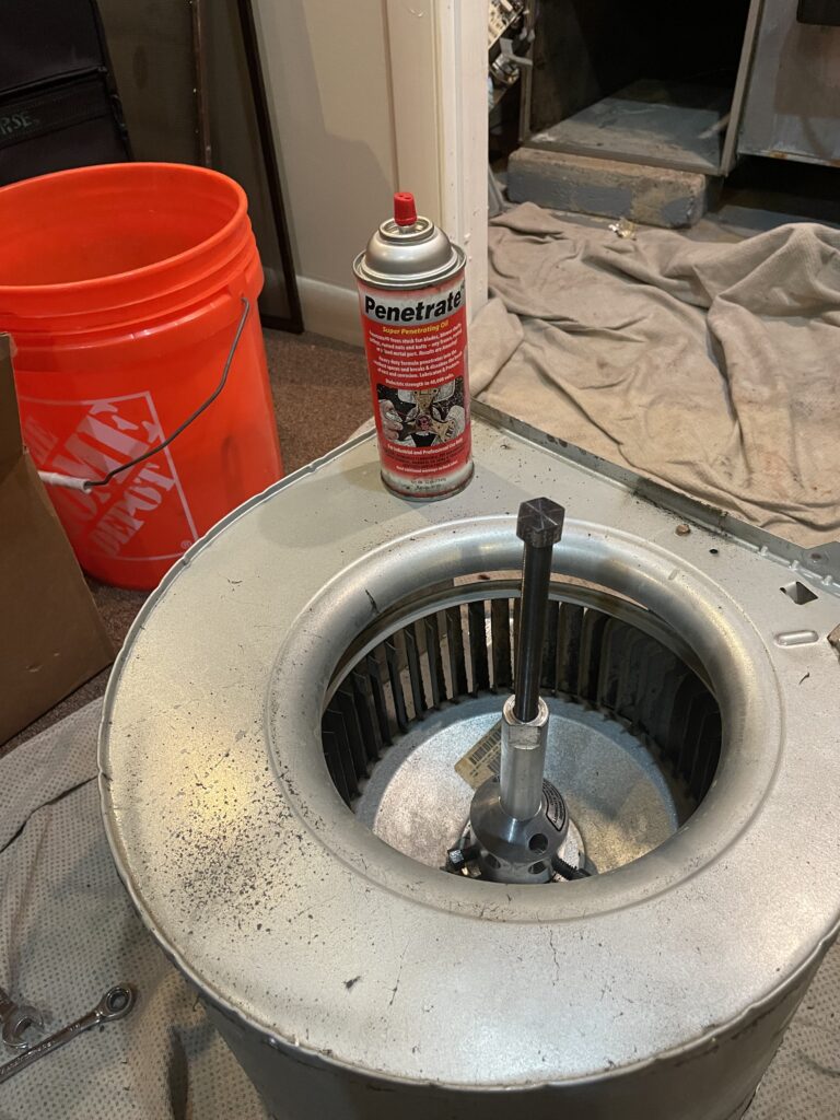 Fan assembly with the blower motor removed.